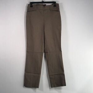 Rafaella Houndstooth Plaid Stretch Pant, Women's Size 6 - Brown